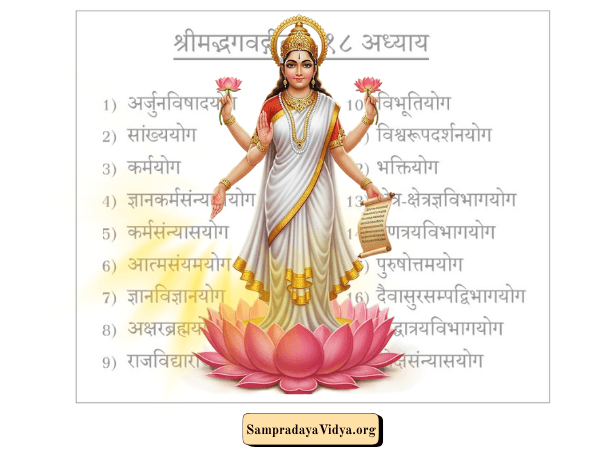 advaitā-amṛta-varṣiṇīṃ-bhagavatīm aṣṭādaśā-adhyāyinīm