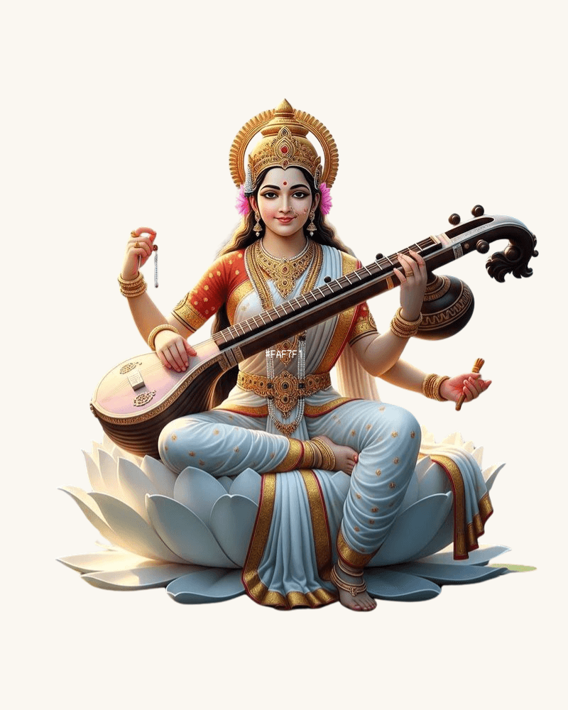 Before any studies, we pray to Sarasvatī Devī