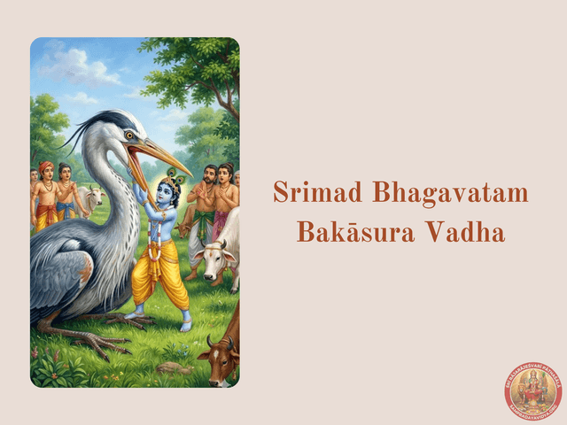 SriKrishna's Leelas 9 - Krishna kills Bakasura, the asura in the form of a huge crane bird