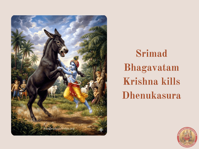SriKrishna's Leelas 13 - Krishna kills Dhenukasura, the asura who takes the form of a giant donkey