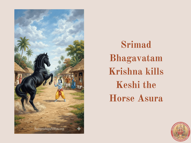 SriKrishna's Leelas 17 - Krishna kills the Asura in Horse form, Keshi