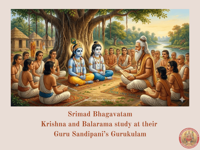 SriKrishna's Leelas 27 - Krishna and Balarama study at their Guru Sandipani's Gurukulam