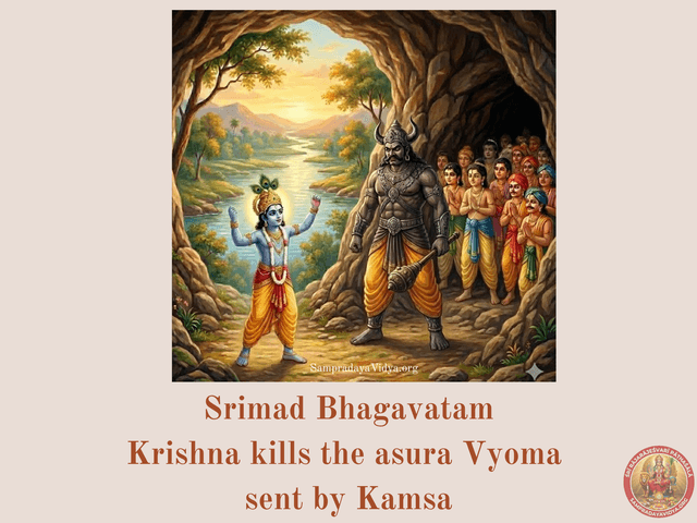 SriKrishna's Leelas 19 - Krishna kills Vyoma, the Asura sent by Kamsa